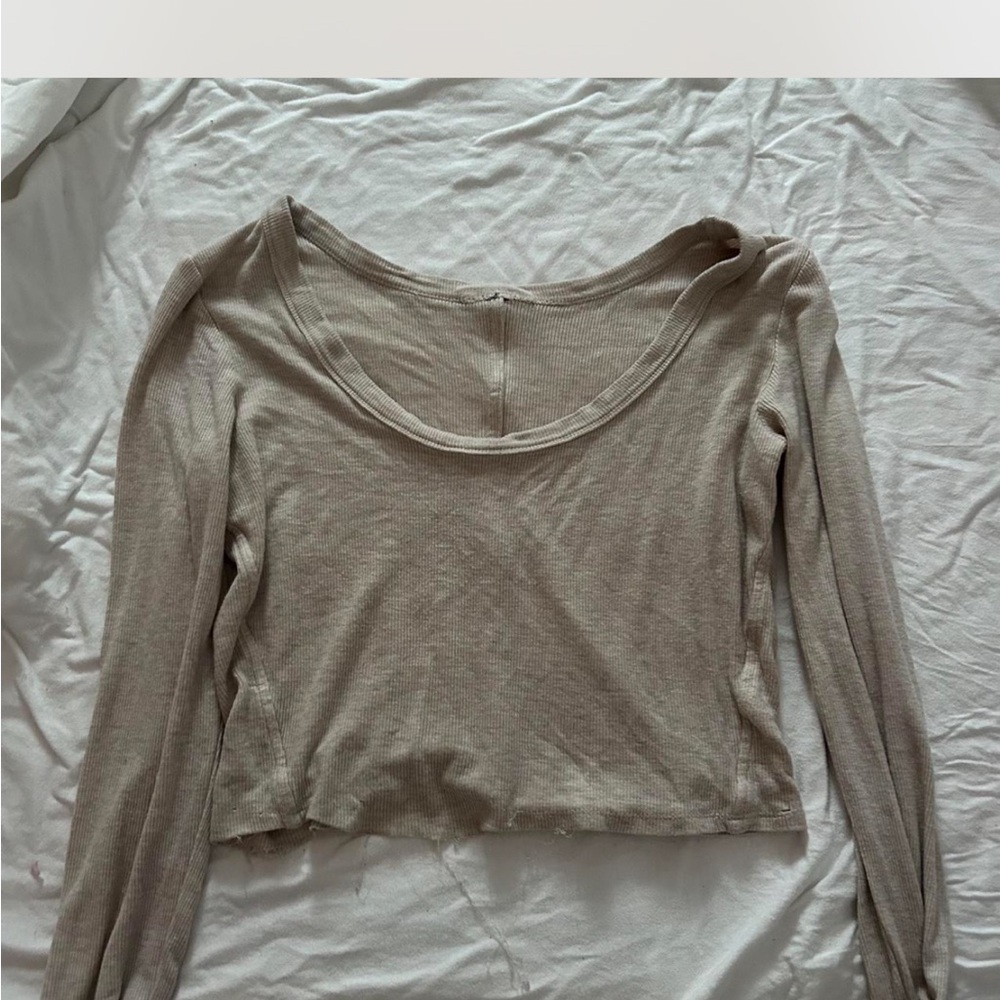 Women's Beige Long Sleeve Top